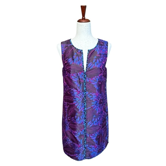 J. Crew Sleeveless Shift Dress in Midnight Floral Jacquard Purple Size 4 #1752 - Picture 3 of 10